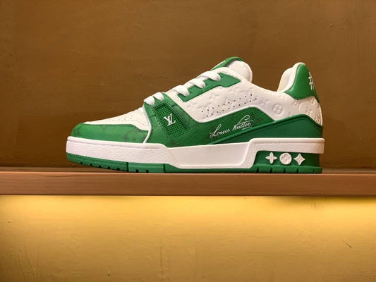 Louis Vuitton Lv Trainer #54 Signature Green White