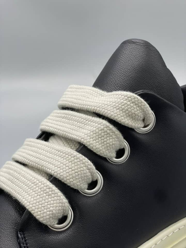 Rick Owens Black Hollywood Jumbolace Low Sneaks Sneakers