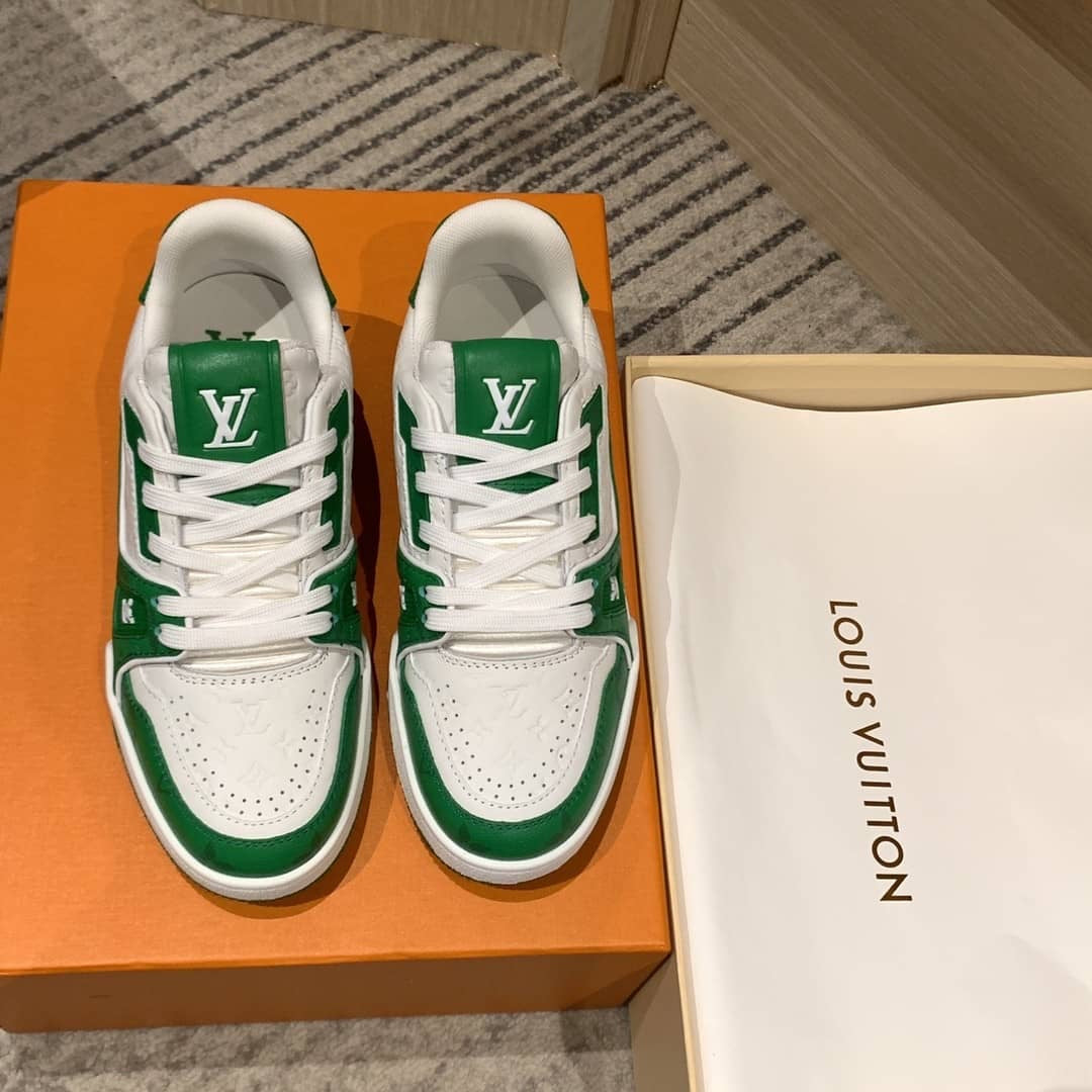 Louis Vuitton Lv Trainer #54 Signature Green White