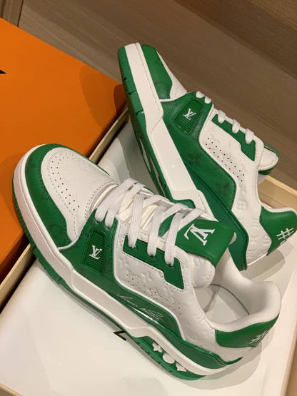 Louis Vuitton Lv Trainer #54 Signature Green White
