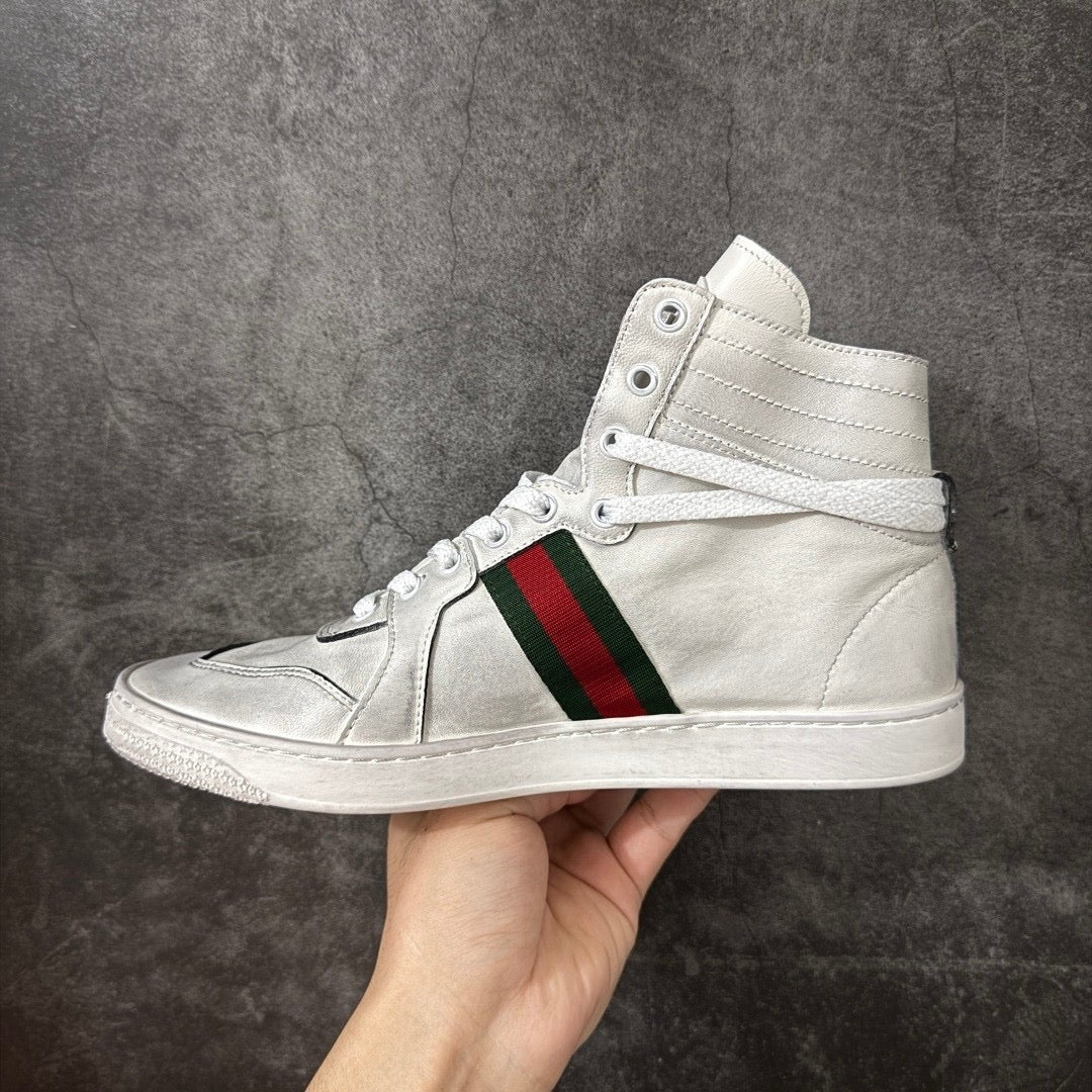 Gucci Men’s Coda Leather High-Top Sneakers White