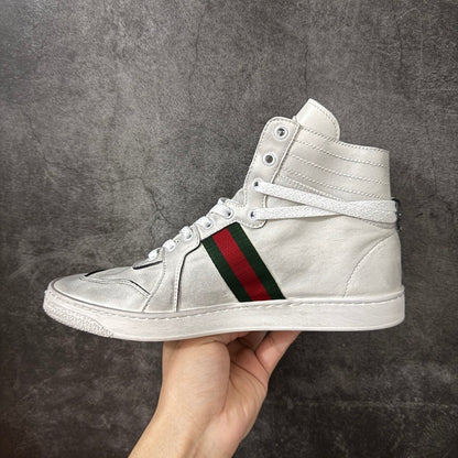 Gucci Men’s Coda Leather High-Top Sneakers White