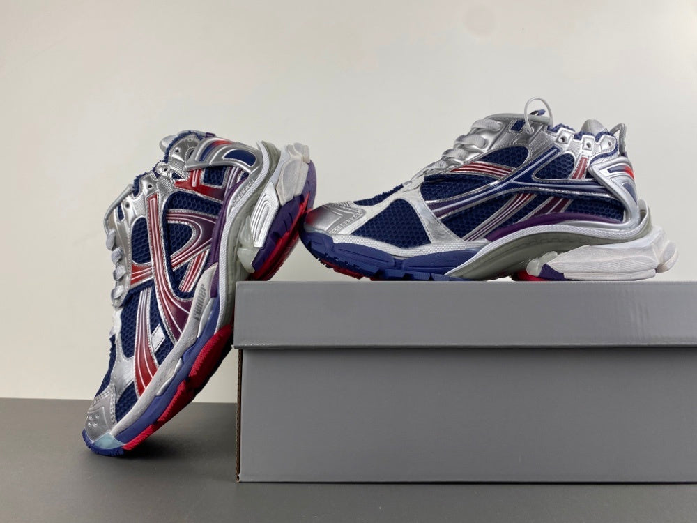 Balenciaga Runner Gradient sneakers in navy blue, red, and grey