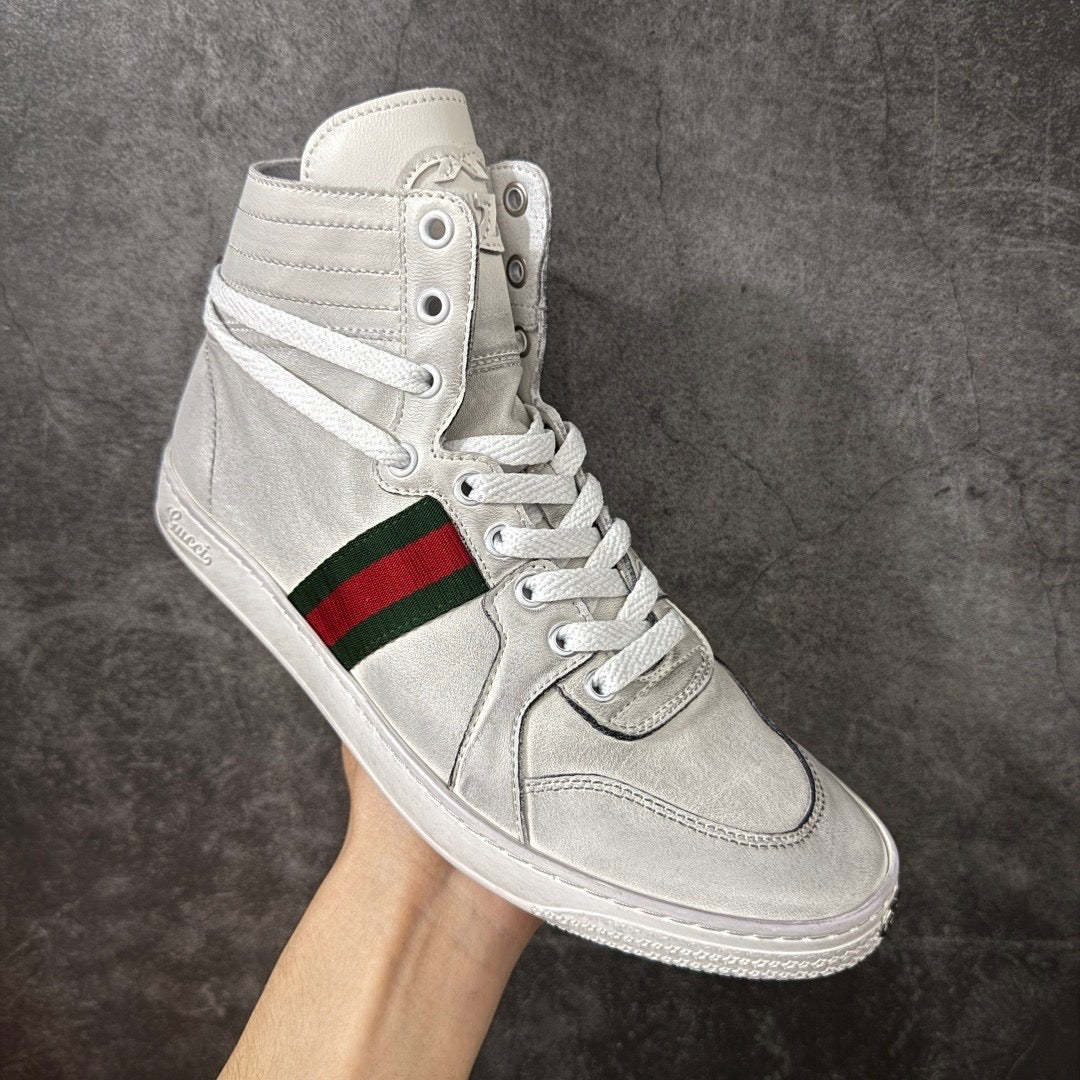 Gucci Men’s Coda Leather High-Top Sneakers White