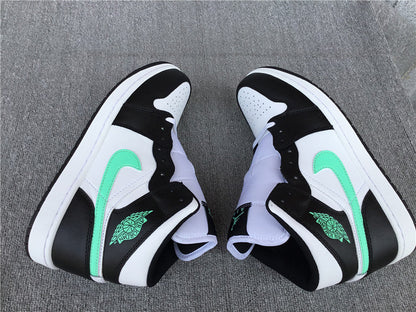 Nike Air Jordan 1 Mid Green Glow Black White