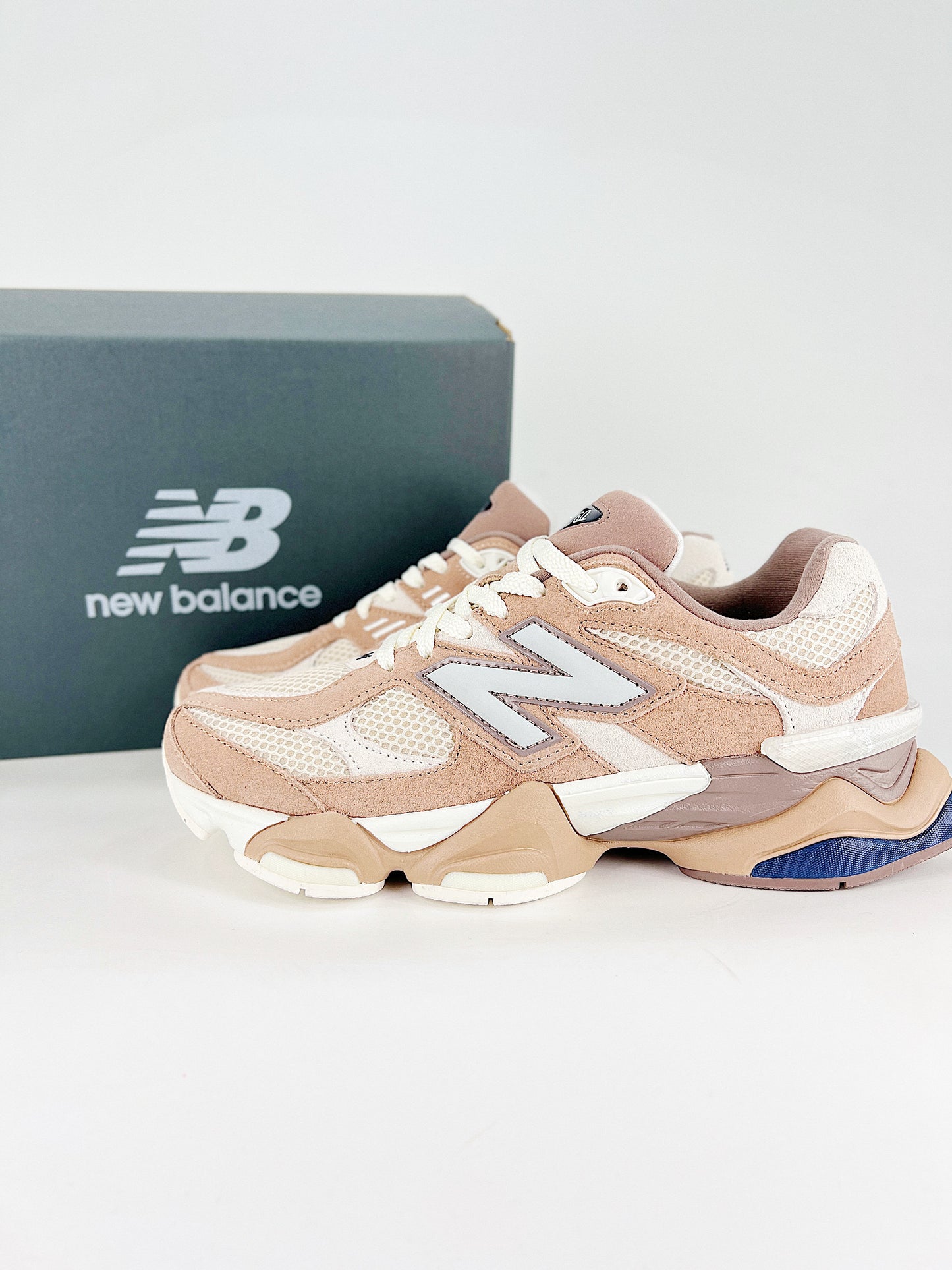 New Balance 9060 in the "Earth Shadow" or "Sparrow" colorway