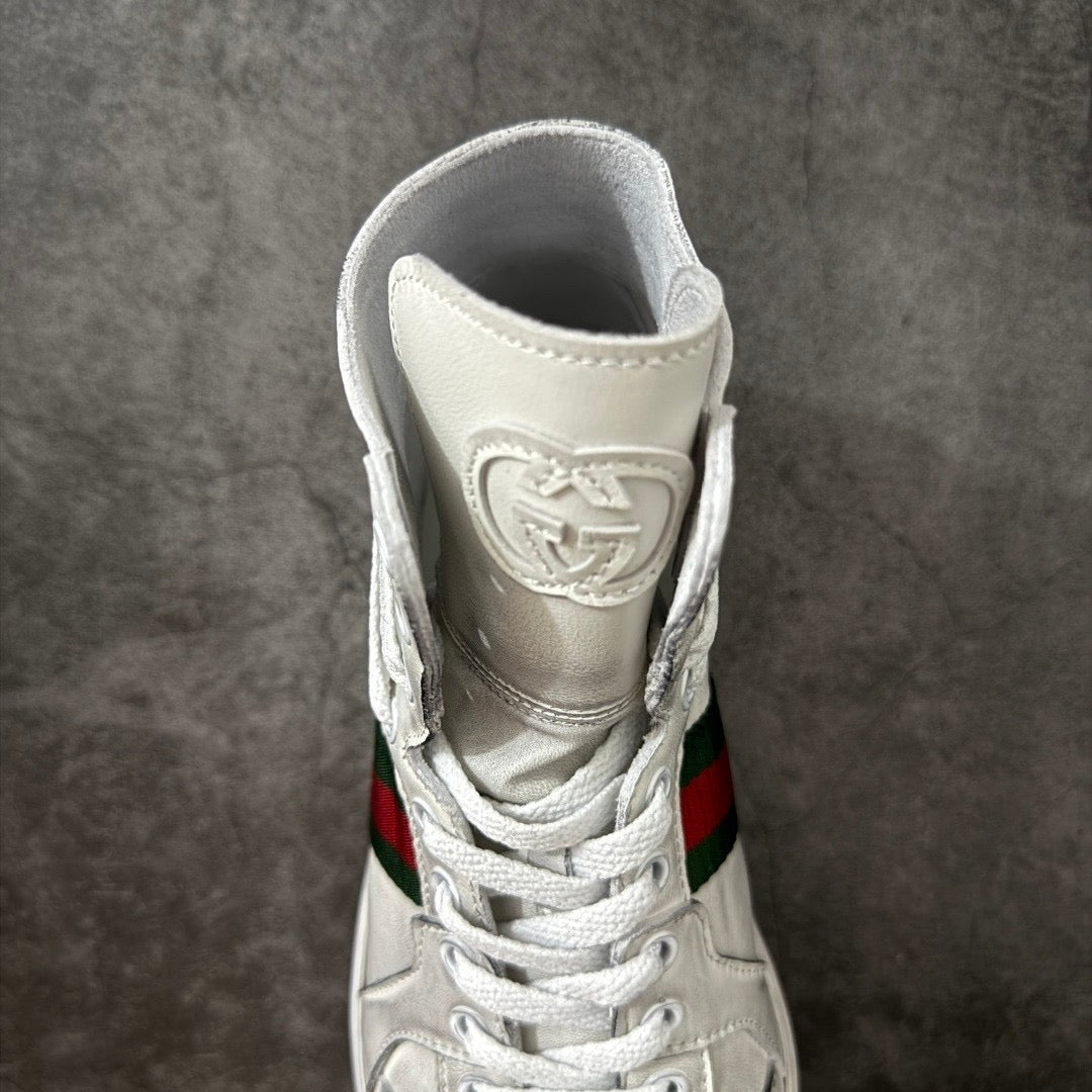 Gucci Men’s Coda Leather High-Top Sneakers White