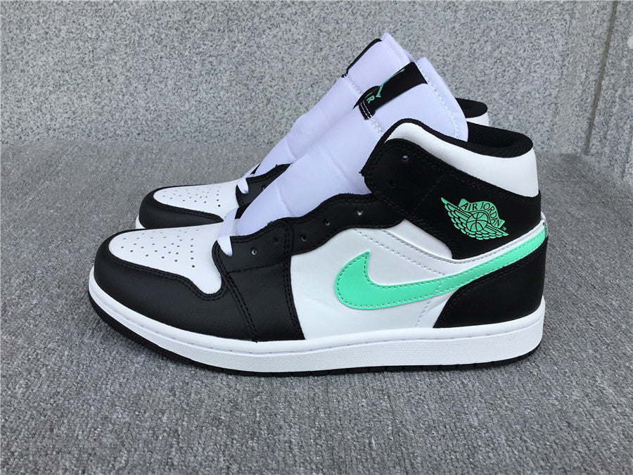 Nike Air Jordan 1 Mid Green Glow Black White