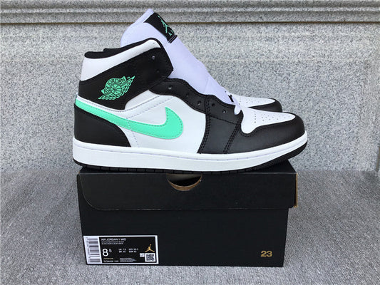 Nike Air Jordan 1 Mid Green Glow Black White