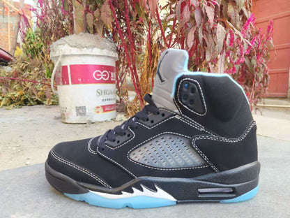 Air Jordan 5 Retro LS sneaker in the "Black/University Blue"