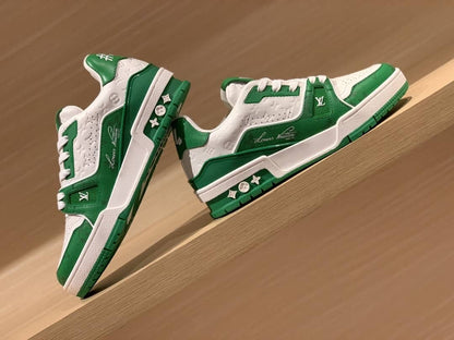 Louis Vuitton Lv Trainer #54 Signature Green White