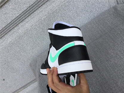 Nike Air Jordan 1 Mid Green Glow Black White