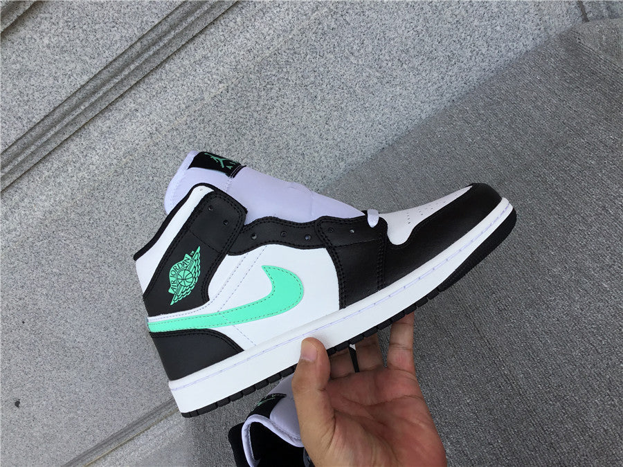 Nike Air Jordan 1 Mid Green Glow Black White