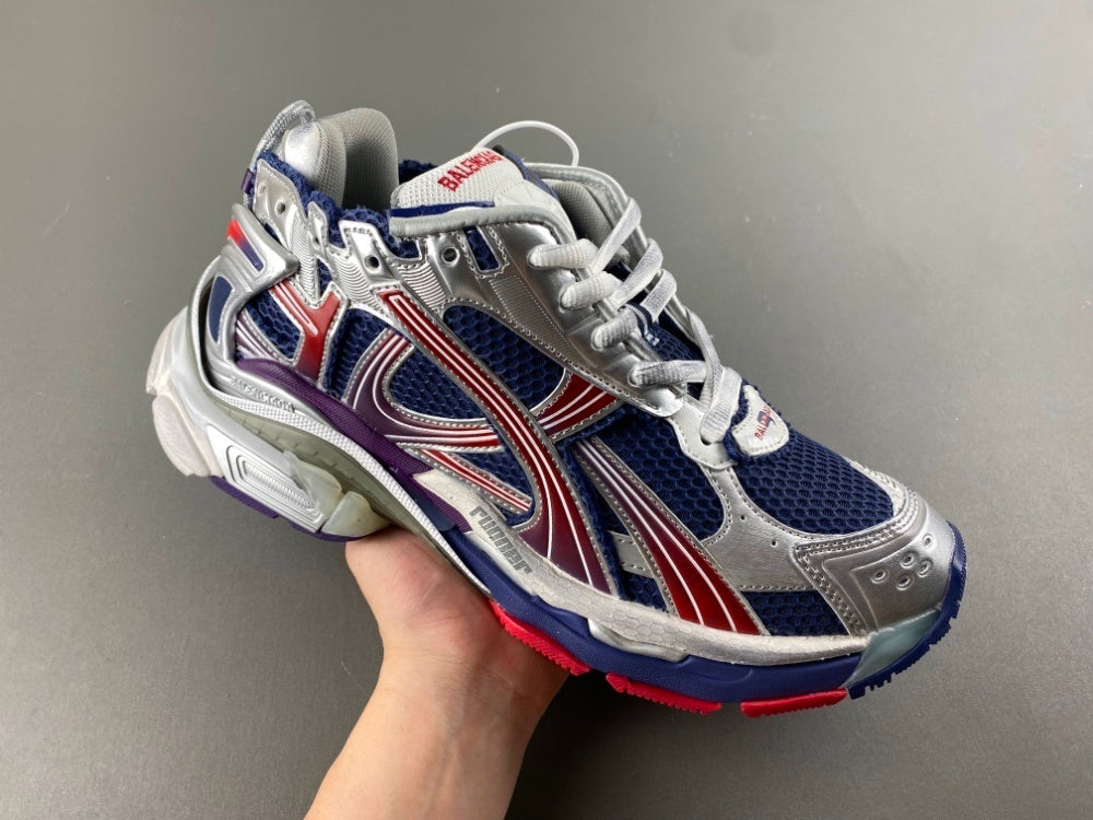 Balenciaga Runner Gradient sneakers in navy blue, red, and grey